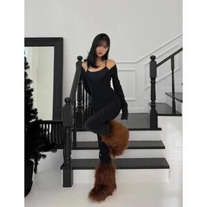 NWT Alosoft Melody Full Length Bootcut Onesie Black Size S